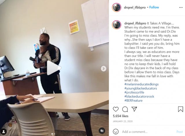 WATCH: Professor holds student’s baby during class because ‘it takes a village’ image