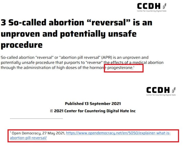 Center for Countering Digital Endangering Women cites pro-abortion Open Democracy in APR hit piece Image: Center for Countering Digital Endangering Women cites pro-abortion Open Democracy in APR hit piece