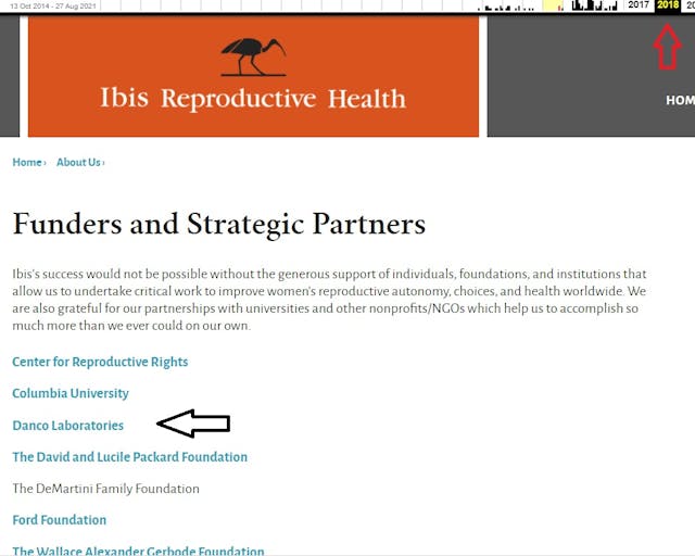 Dr Daniel Grossman seniorr advisor to Ibis funded by abortion pill mfg Danco Labs and Packard Foundation 2018 Image: Dr Daniel Grossman seniorr advisor to Ibis funded by abortion pill mfg Danco Labs and Packard Foundation 2018