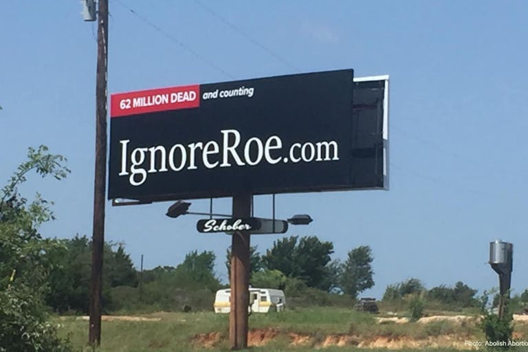 billboard abolish abortion texas