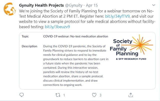 Gynuity no test abortion protocol (Image: Twitter) Image: Gynuity no test abortion protocol (Image: Twitter)