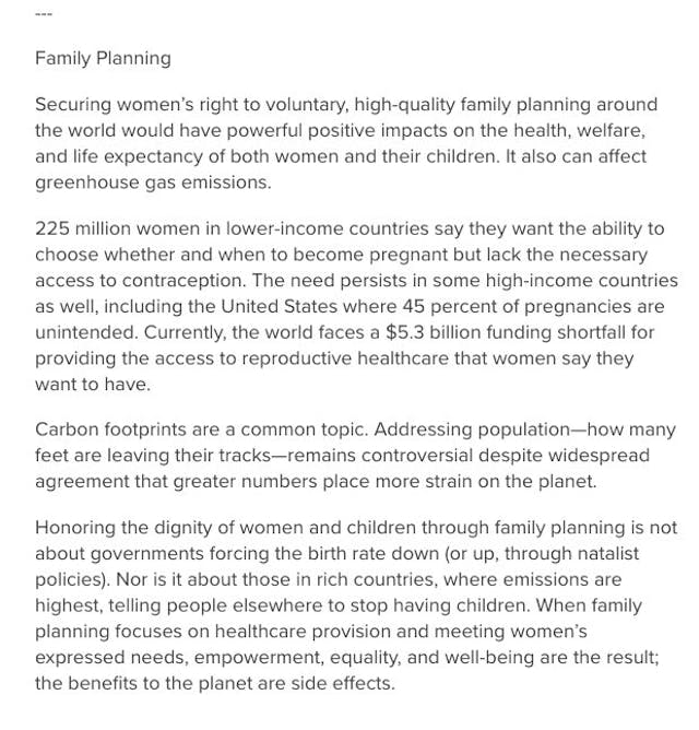 Project Drawdown screenshot Twitter CEO pledges $1B to fight coronavirus… and fund ‘family planning’ image