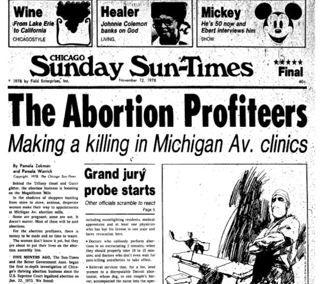 Chicago Sun Times The Abortion Profiteers Image: Chicago Sun Times The Abortion Profiteers