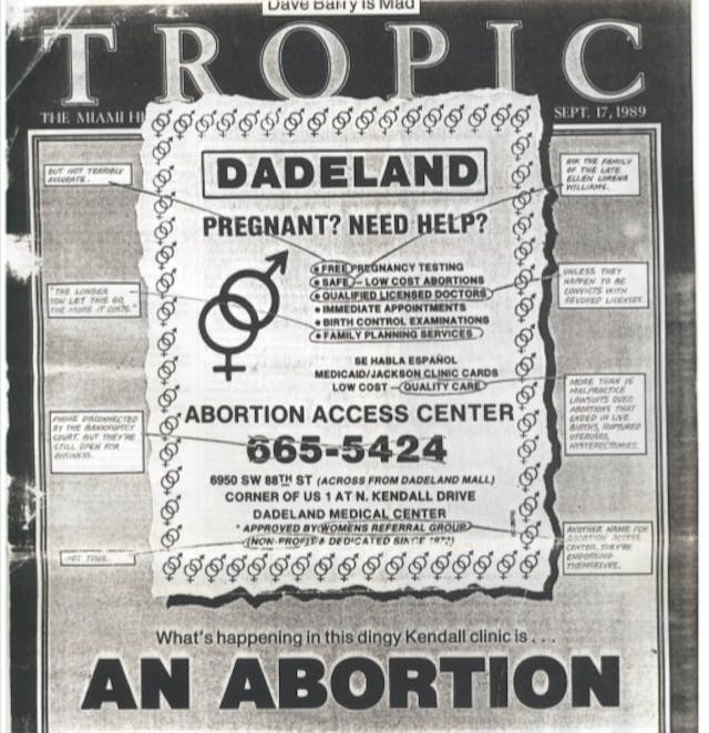 Miami Herald Tropic Magazine exposed abortion clinics September 1989 Image: Miami Herald Tropic Magazine exposed abortion clinics September 1989