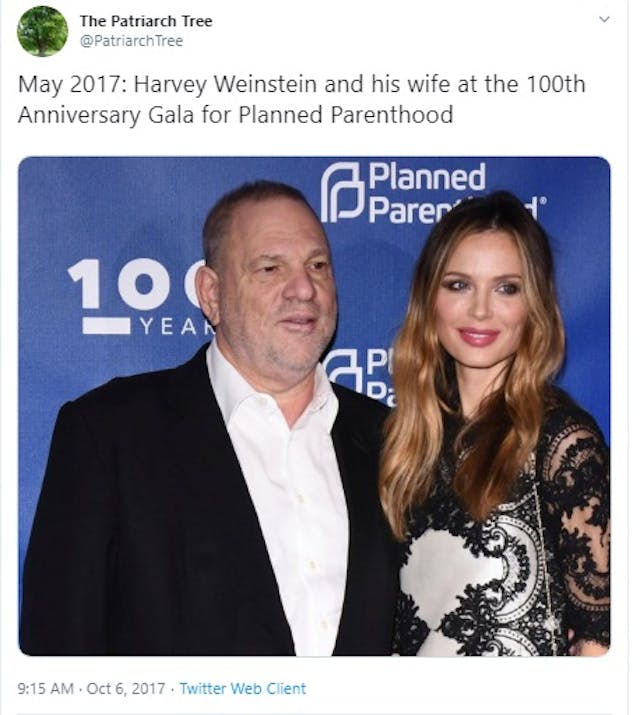 Harvey Weinstein attends a Planned Parenthood fundraiser (Image: Twitter) Image: Harvey Weinstein attends a Planned Parenthood fundraiser (Image: Twitter)