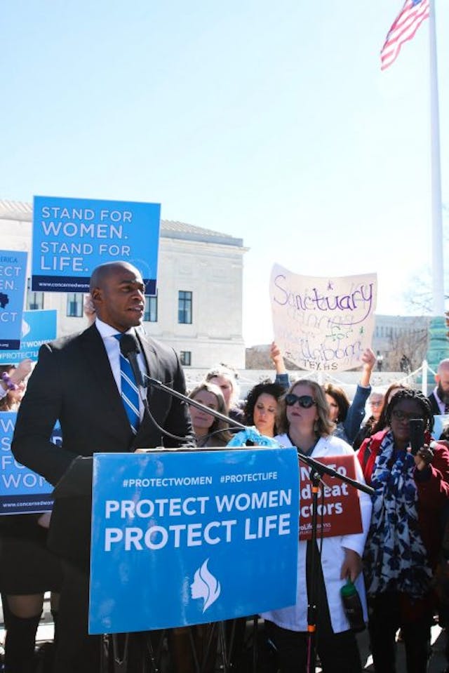 Jonathan Alexandre speaks at the rally. Jonathan Alexandre speaks at the rally.