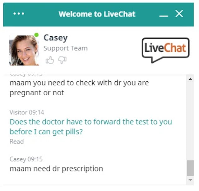 SafeAbortionRX abortion pill 03202020 chat with Casey doc prescription Image: SafeAbortionRX abortion pill 03202020 chat with Casey doc prescription