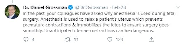 Abortionist Daniel Grossman on fetal surgery and anesthesia (Image: Twitter) Image: Abortionist Daniel Grossman on fetal surgery and anesthesia (Image: Twitter)