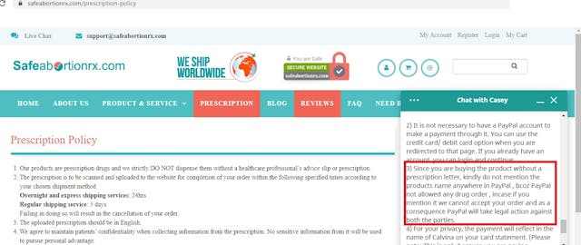 SafeAbortionRX illegal abortion pill 03202020 chat with Casey final 3 no prescription Image: SafeAbortionRX illegal abortion pill 03202020 chat with Casey final 3 no prescription