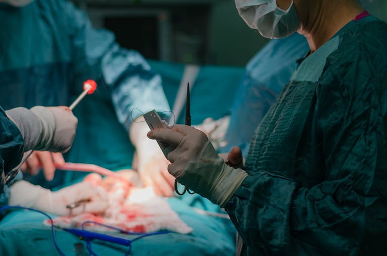 Hysterectomy surgery.General view during surgery