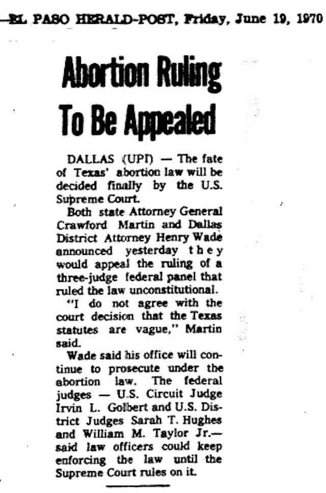 Henry Wade Dallas DA argues Texas Roe V Wade case on abortion Image: Henry Wade Dallas DA argues Texas Roe V Wade case on abortion
