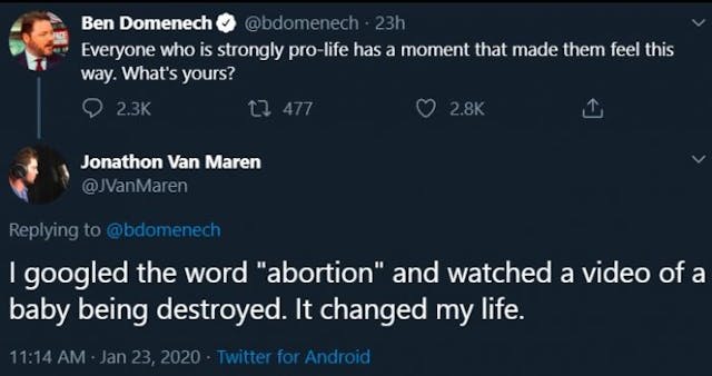The Federalist publisher asked Twitter users why they’re pro-life — the answers were amazing image