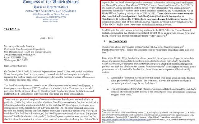 Image: Planned Parenthood HIPPA violations shows abortion patient info to Stem Express