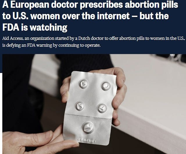 NBC News report on Aid Access defying FDA warning to cease dispensing illegal abortion pill Image: NBC News report on Aid Access defying FDA warning to cease dispensing illegal abortion pill