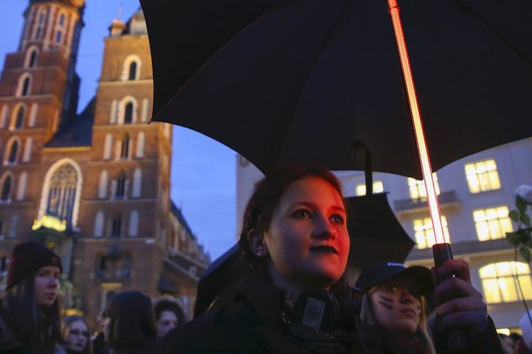 ‘Black Friday’ Feminists strike against Abortion Law in Poland