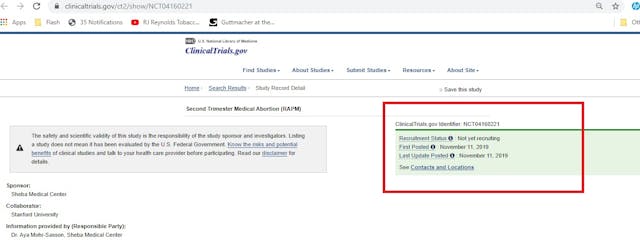 Stanford Clinical Trial on abortion pills for second trimester Image: STanford Clinical Trial on abortion pills for second trimester