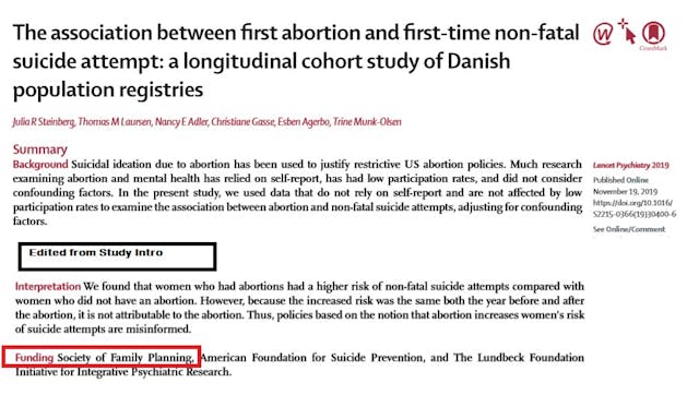 Image: Society of Family Planning funds abortion study in Lancet Psychiatry
