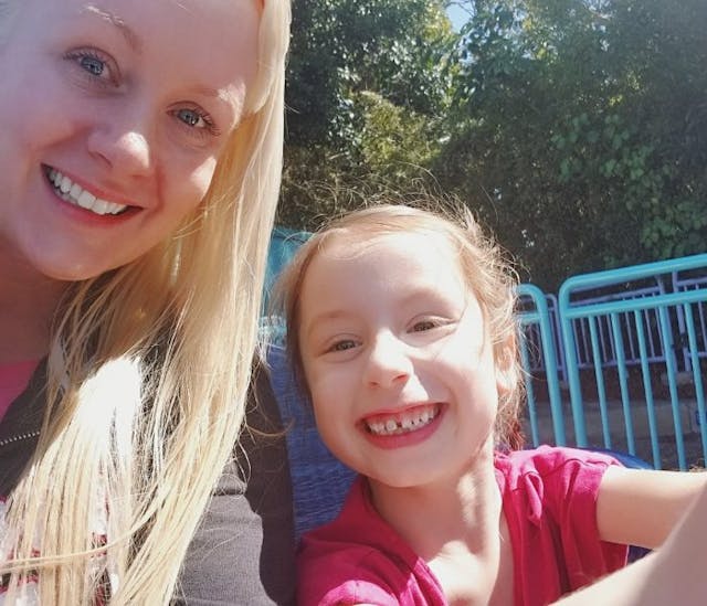 Caroline and her daughter, whom she spends time with thanks to open adoption. Photo courtesy of Caroline Carver. open adoption