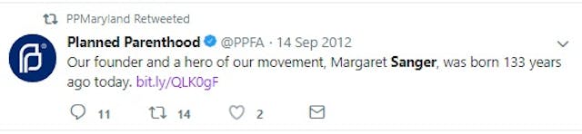 Margaret Sanger by PPFA (Image: Twitter) Image: Margaret Sanger by PPFA (Image: Twitter)