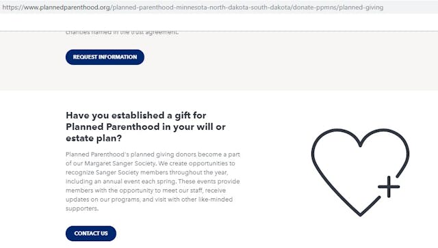 PPFA Margaret Sanger Legacy Society ND accessed 05132019 Image: PPFA Margaret Sanger Legacy Society ND accessed 05132019