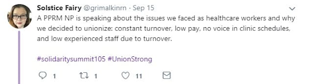 Image: Planned Parenthood staffers on unionizing (Image: Twitter)