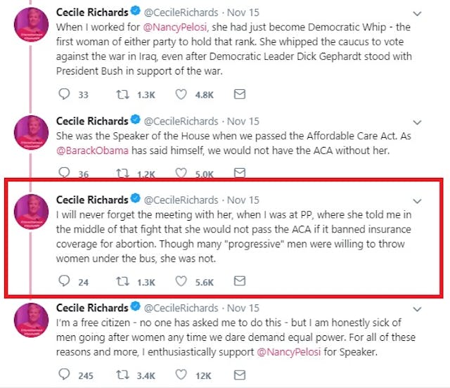 Image: Former Planned Parenthood prez Tweet reveals Dems knew ObamaCare would fund abortion (Image: Twitter)