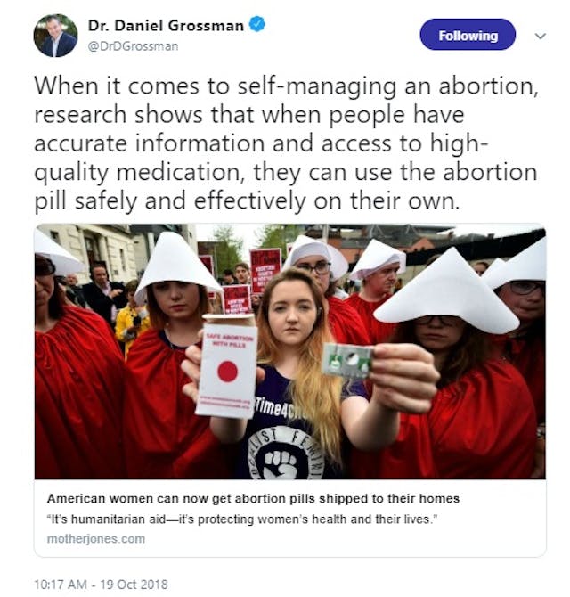 Dr. Daniel Grossman on self managed abortion (Image: Twitter) Image: Dr. Daniel Grossman on self managed abortion (Image: Twitter)