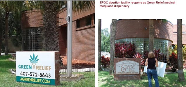 EPOC abortion facility reopens as marijuana dispensary (Image credit Michele Herzog) Image: EPOC abortion facility reopens as marijuana dispensary (Image credit Michele Herzog)
