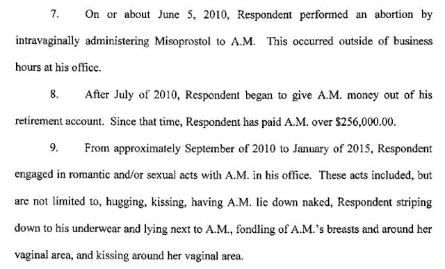 John Steenbergen sexual misconduct abortion (Indiana) Image: Medical Board Document