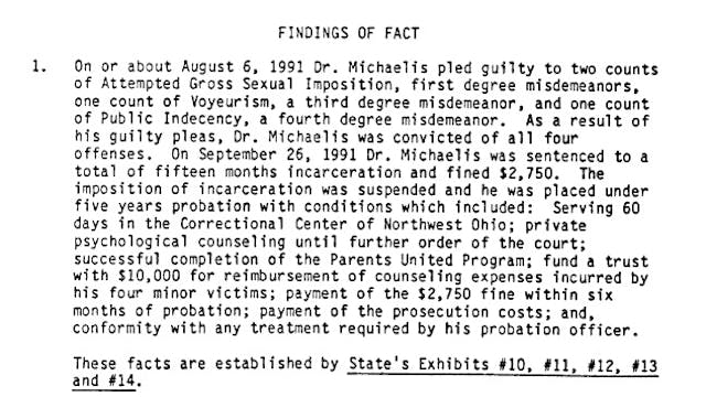 Abortionist Thomas W Michaelis sexual misconduct Image: abortion complaint