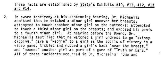Abortionist Thomas W Michaelis child porn Image: Medical Board complaint