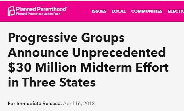 Image: Planned Parenthood and Progressive groups to spend $30 million in 2018 elections