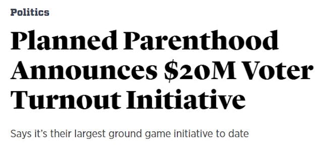 Image: Planned Parenthood commits $20 million to 2018 midterm election (Screen image: Roll Call)