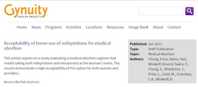 Image: Gynuity Home Use Abortion