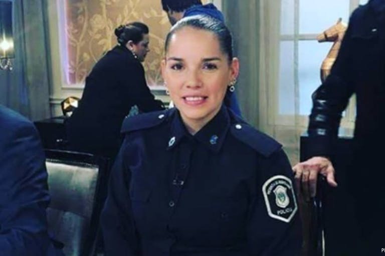 officer breastfeeds baby