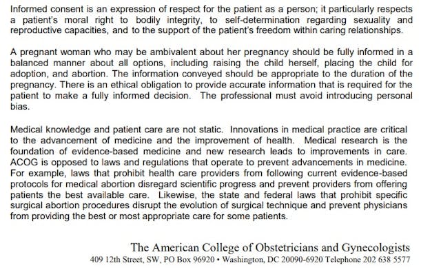 ACOG abortion policy bottom pro-abortion