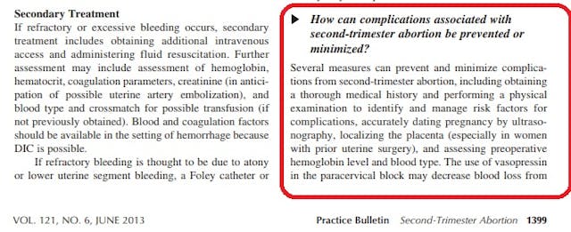 Image: ACOG Practice Bulletin second trimester June 2013