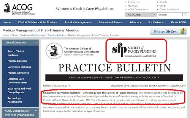 ACOG abortion bulletin Society of Family Planning pro-abortion