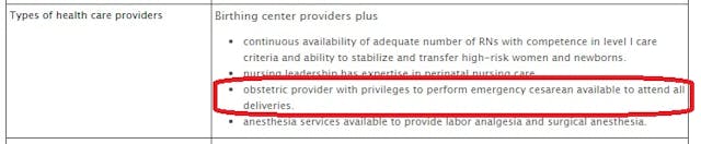 ACOG level one Birthing Center provider plus Image: ACOG level one Birthing Center provider plus
