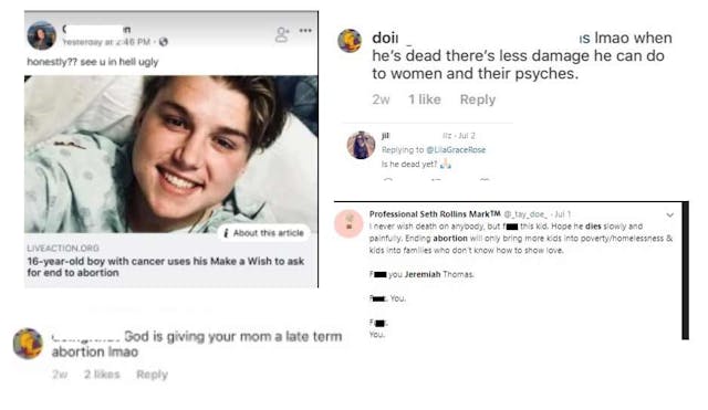 ‘Just forgive’: Pro-life teen with cancer responds to pro-choice hate image