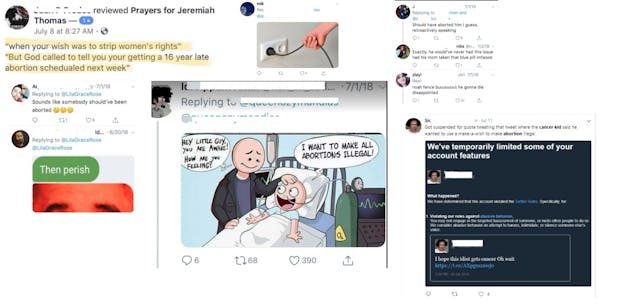 Image: Abortion supporters bully kid with cancer because he is pro-life