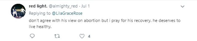 Image: Nice comment to dying teen who is prolife Twitter