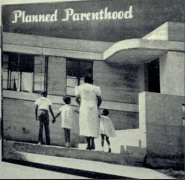 Image from 1940’s Birth control pamphlet published by Planned Parenthood Image Blacks outside Planned Parenthood, 1940's