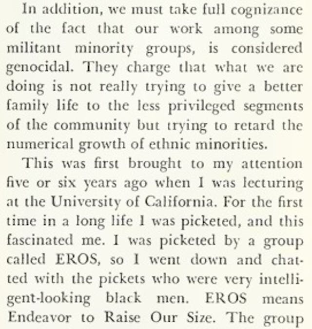 Guttmacher speaks about Blacks in 1969 Image: Guttmacher speech