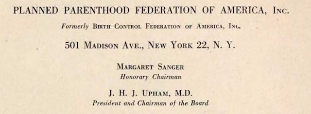 Planned Parenthood Federation of America Formerly BCFA Image of PPFA document