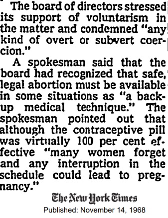 Image of New York Times article on Planned Parenthood and abortion