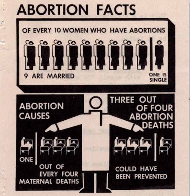 Poster from Birth Control Federation called Abortion Facts Image of Abortion Facts poster