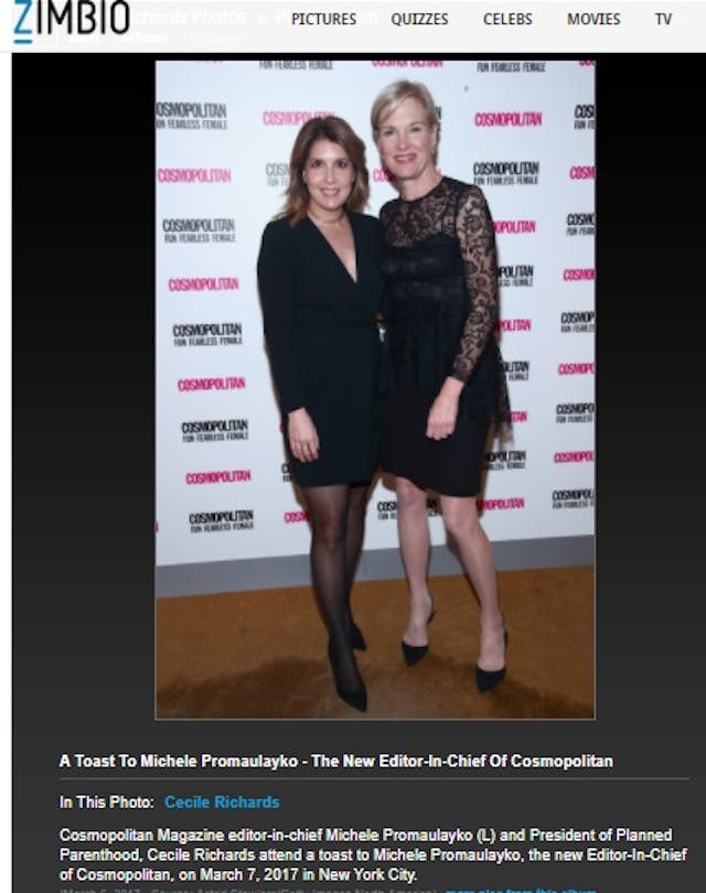Cosmopolitan editor Michele Promaulayko with Planned Parenthood president Cecile Richards Image: Michele Promaulayko and Cecile Richards