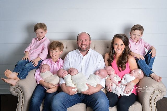 The Waldrops are now a family of nine after refusing selective reduction abortion of their sextuplets. Photo copyright Ashley Sargent Photography, LLC. chose life