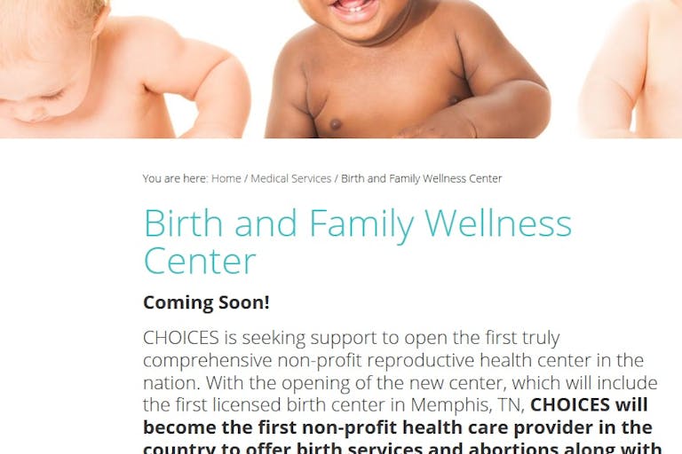 Choices abortion clinic birth center announcement